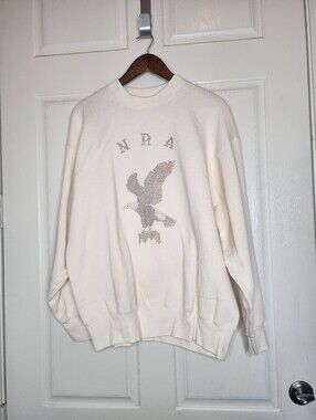 Vintage 90s NRA Eagle Studded Graphic Crewneck Sweatshirt XL Pro Sport